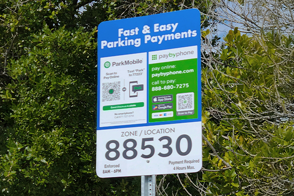 A car park payment sign